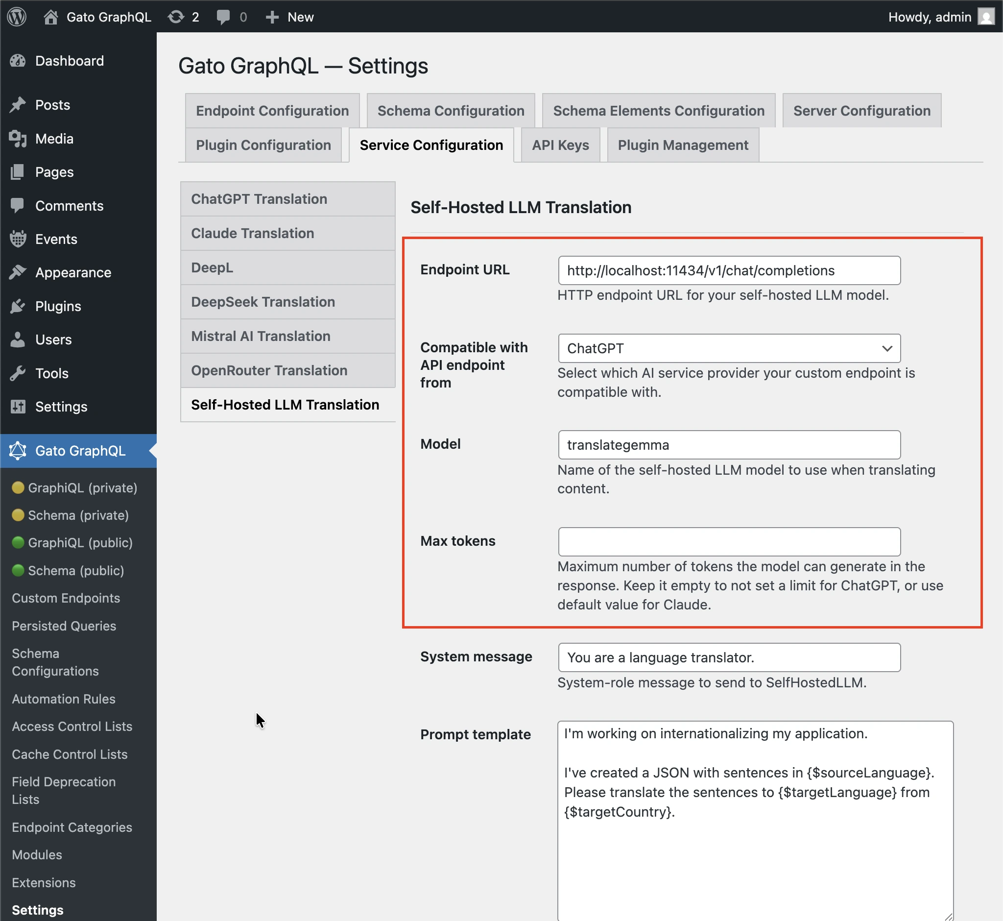 Configuration du LLM