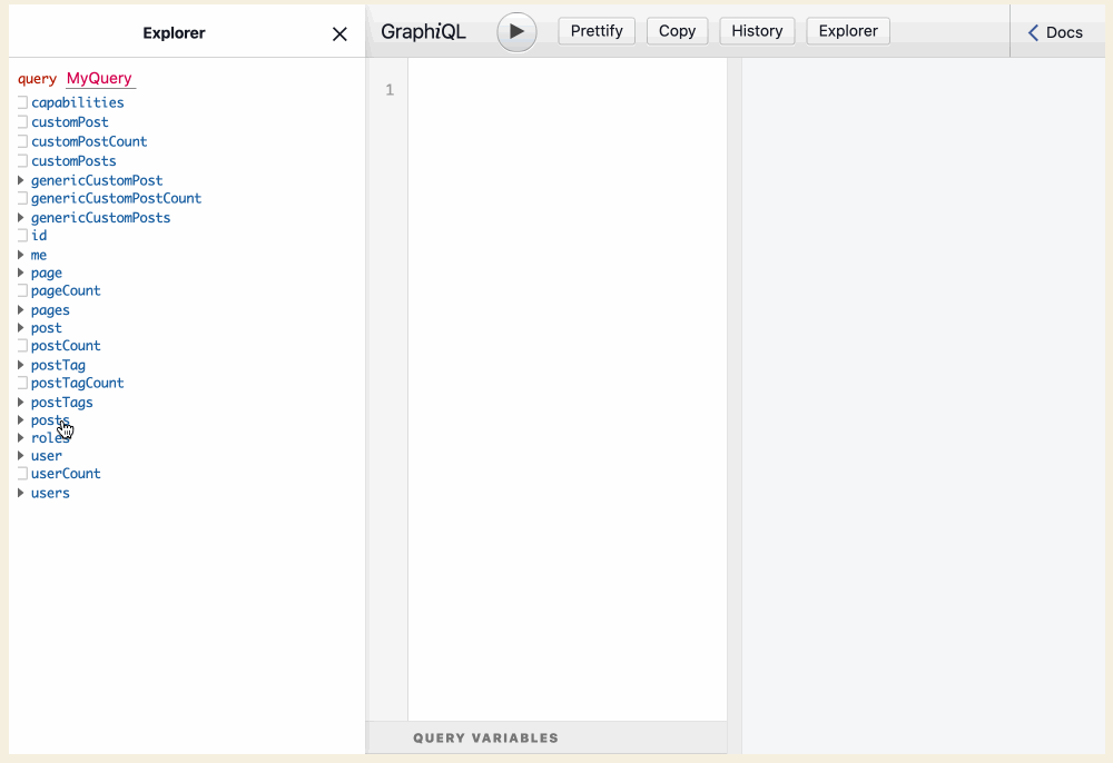 GraphiQL avec Explorer