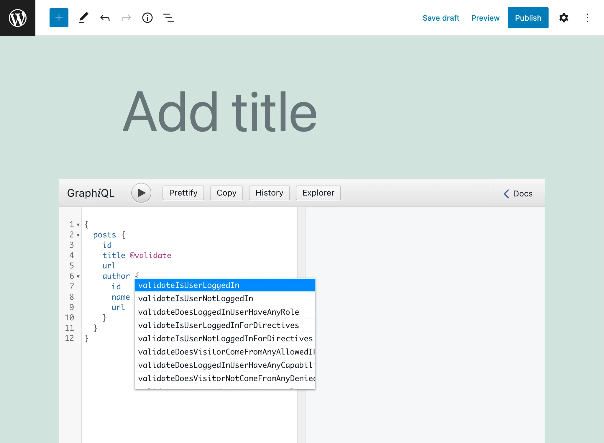 Directives de type schéma disponibles dans l'éditeur de Persisted queries Directives de type schéma disponibles dans l'éditeur de Persisted queries