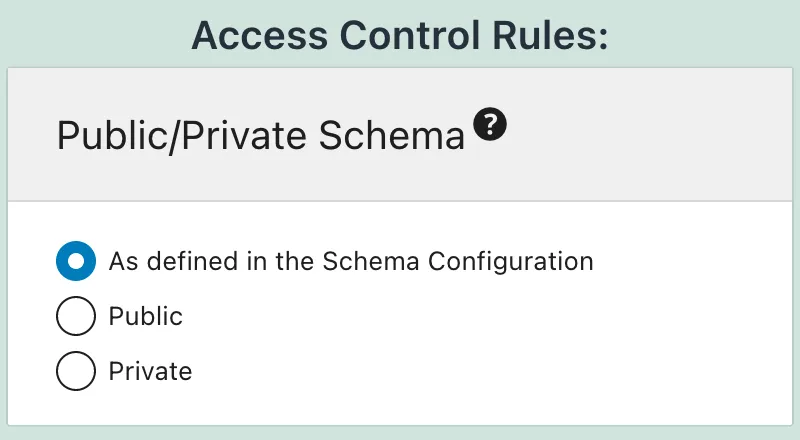 Mode de schéma Public/Privé individuel