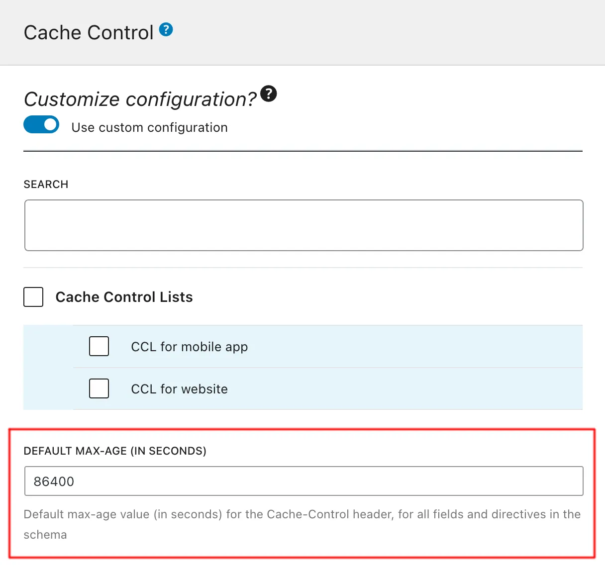 Valeur max-age par défaut dans la Configuration du Schéma Valeur max-age par défaut dans la Configuration du Schéma