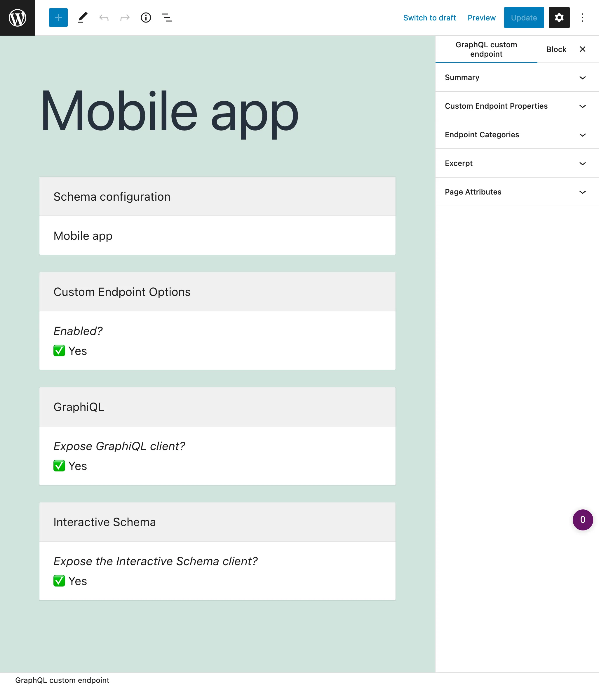 Custom Endpoint dans l'éditeur