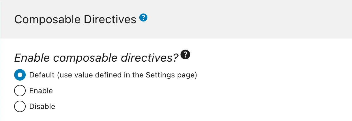 Composable Directives dans la Schema Configuration