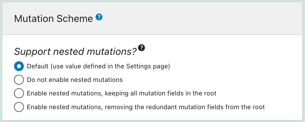 Schéma de mutation dans la configuration du schéma Schéma de mutation dans la configuration du schéma
