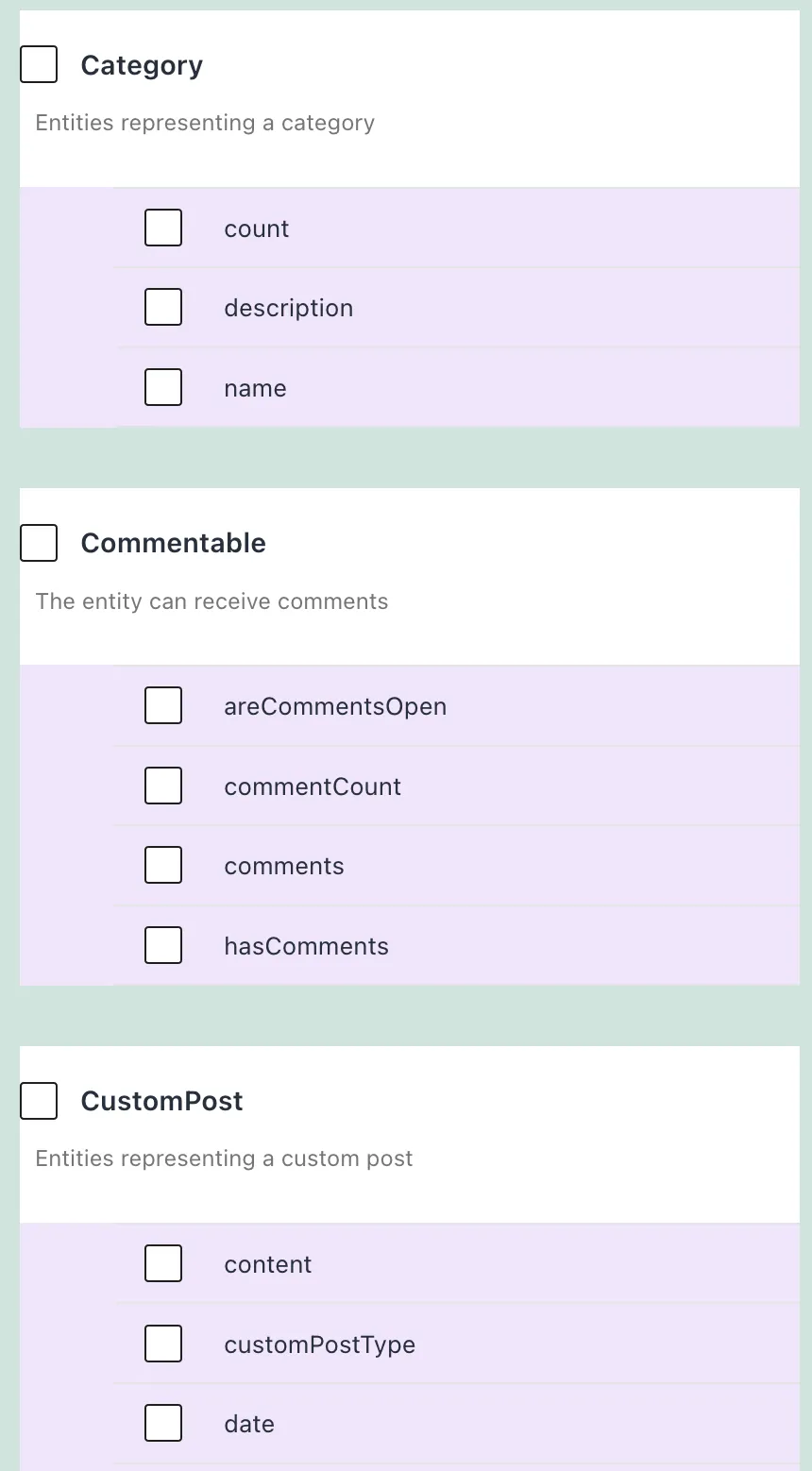Sélectionner un champ depuis une interface
