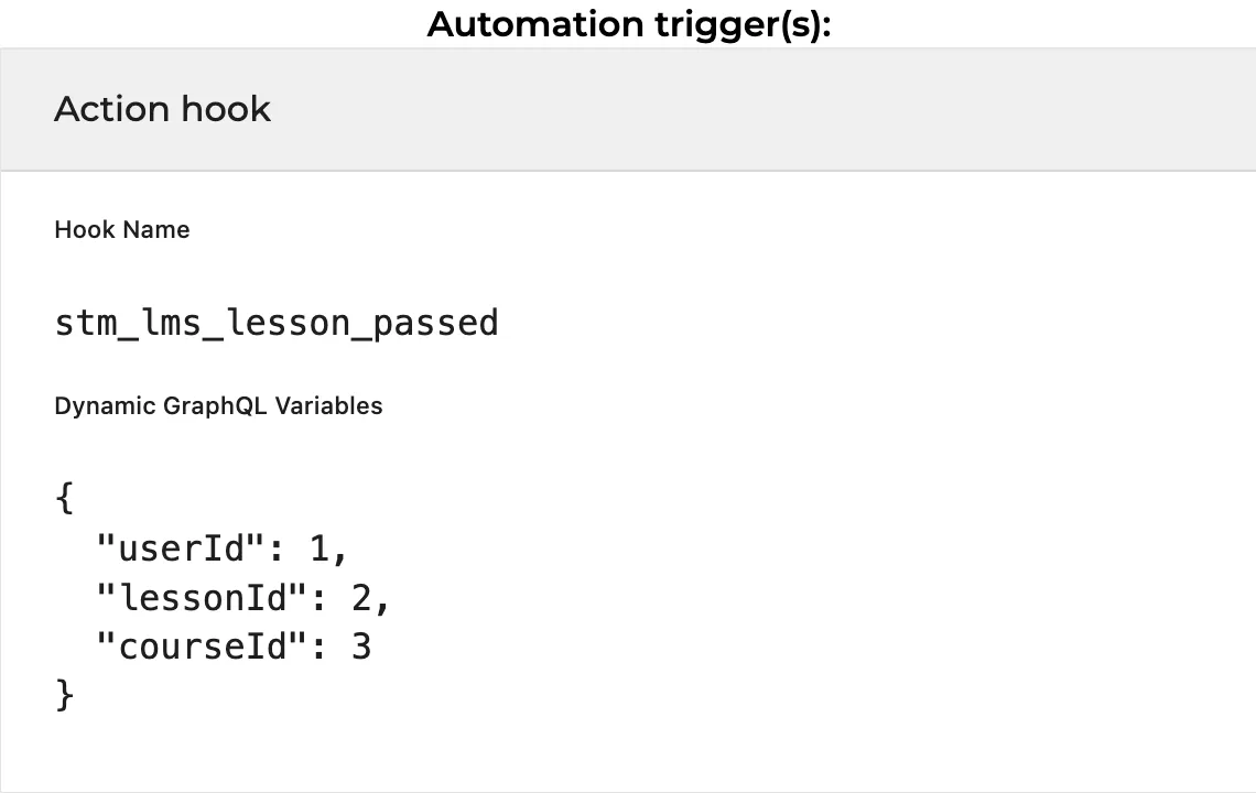 Déclencheur de l'automatisation