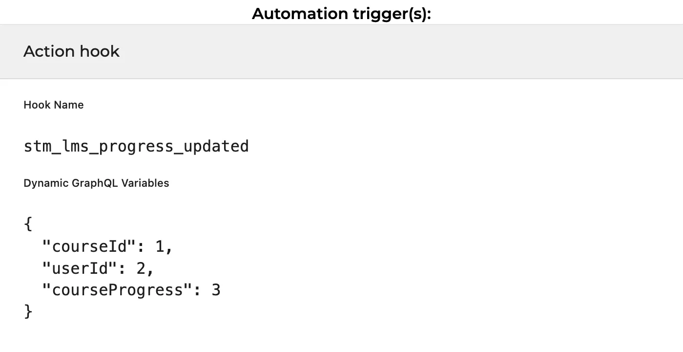 Déclencheur de l'automatisation