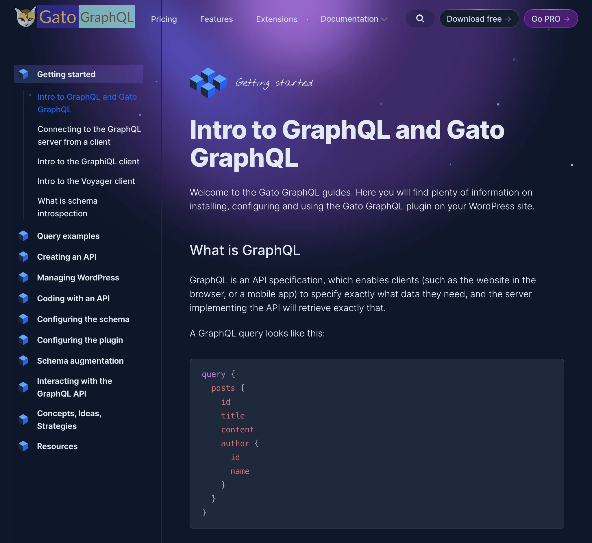Documentation sur le nouveau site web de Gato GraphQL