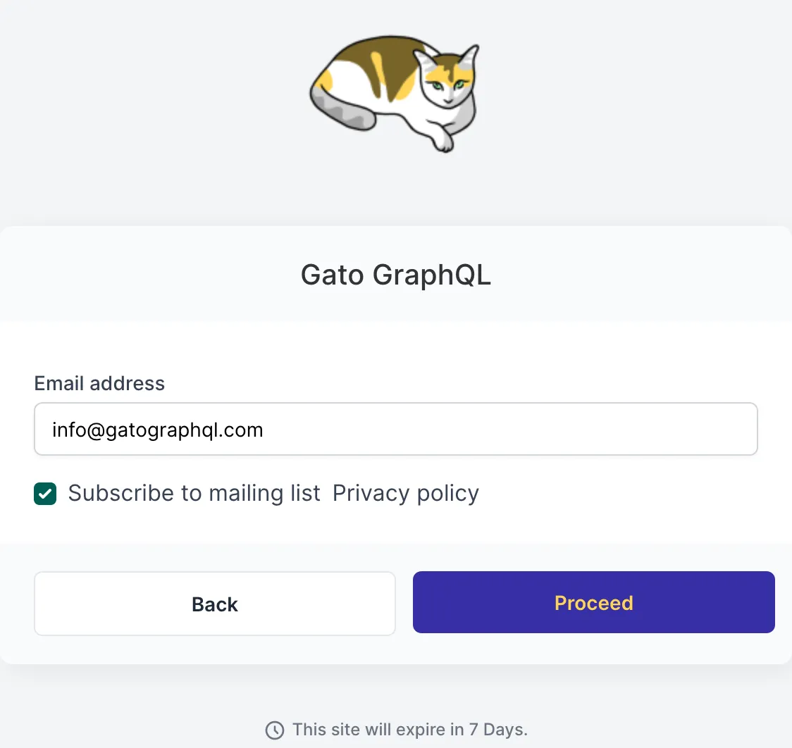 Lancement d'un site de test dans InstaWP pour tester Gato GraphQL