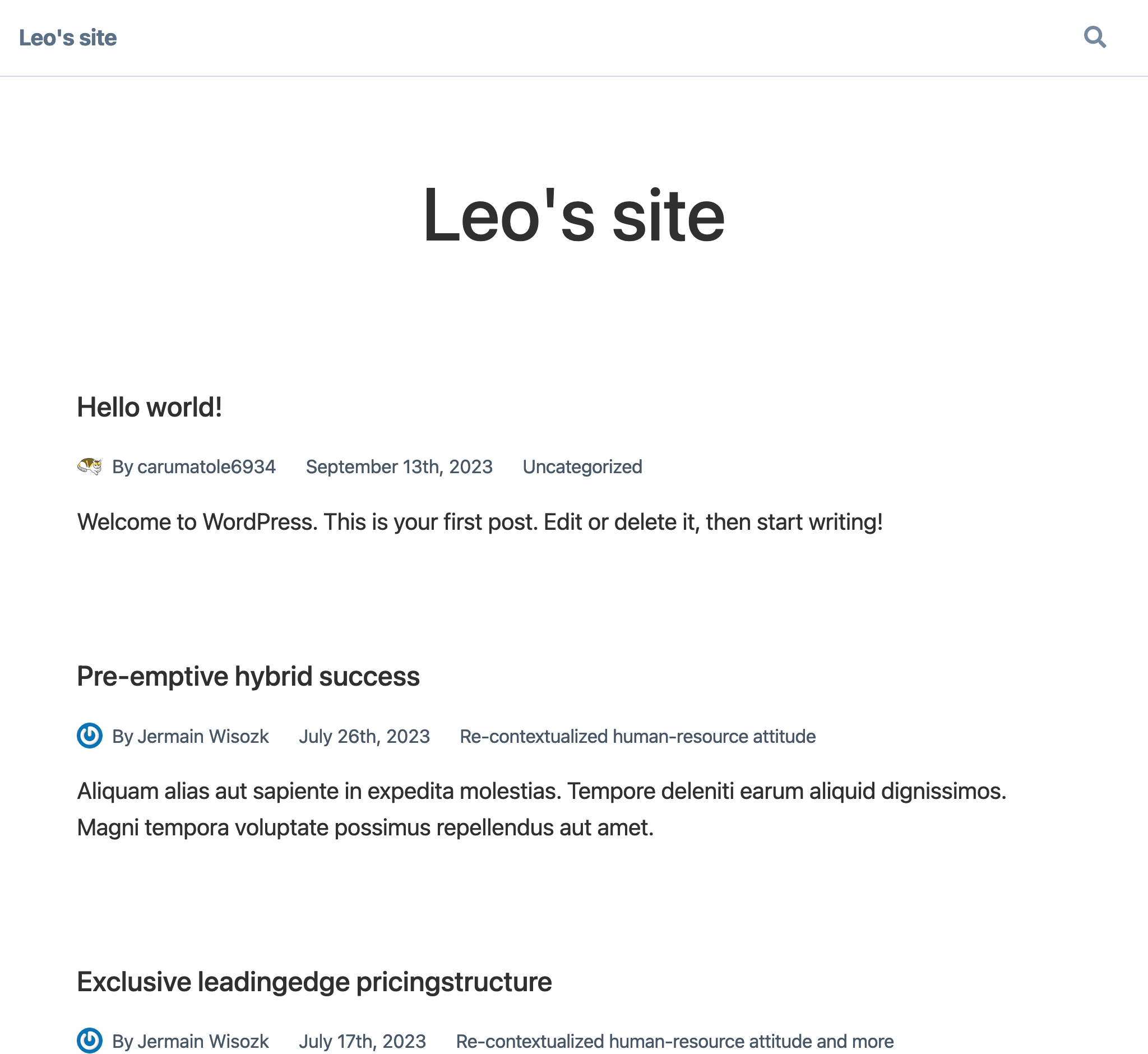 Site web utilisant le starter WordPress avec Next.js pour Gato GraphQL